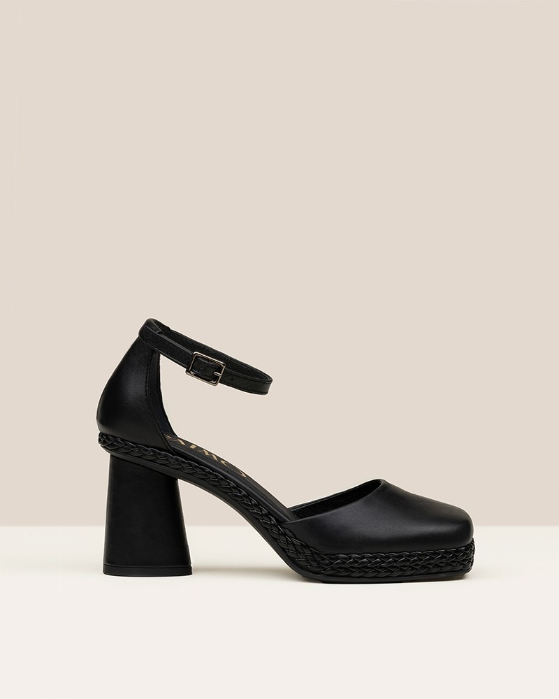 Zapato Gaimo de mujer de tacón ancho alto Negro