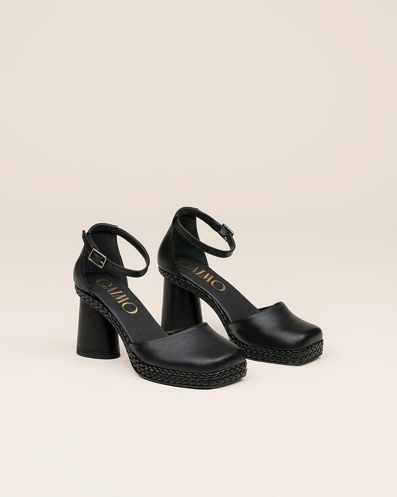 Zapato Gaimo de mujer de tacón ancho alto Negro