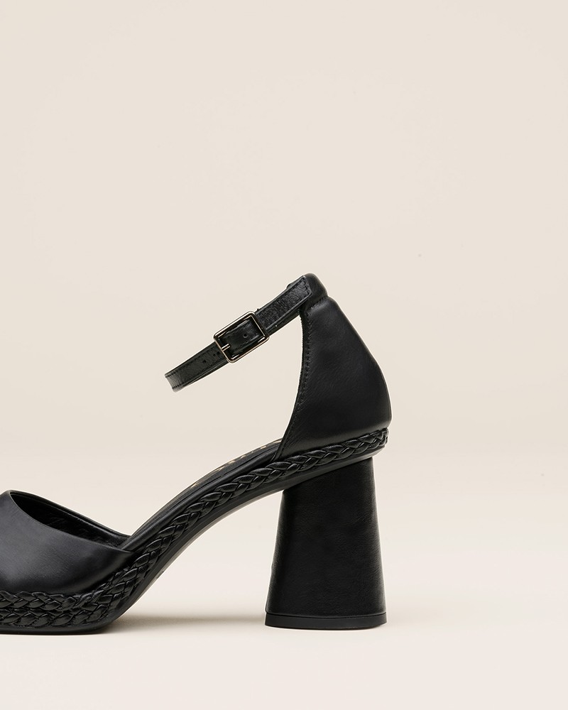 Zapato Gaimo de mujer de tacón ancho alto Negro