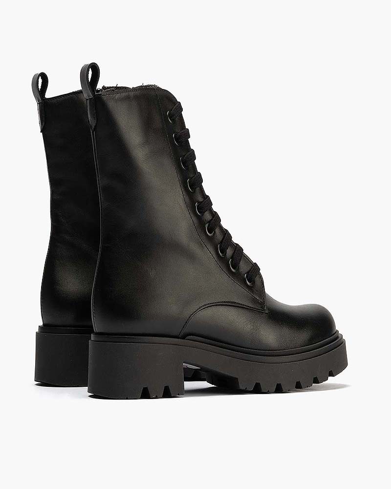 Bota alta Militar Pitillos de mujer en piel napa Negro