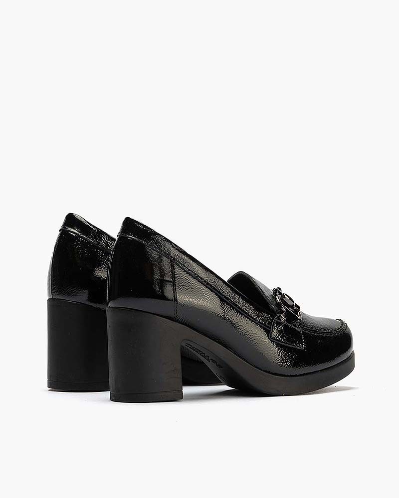 Mocasín Pitillos de mujer con tacón Negro