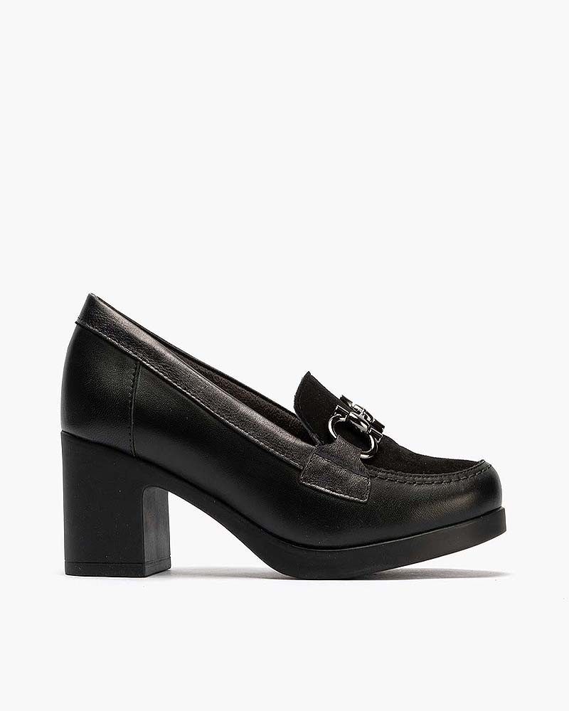 Mocasín Pitillos de mujer combinado Negro