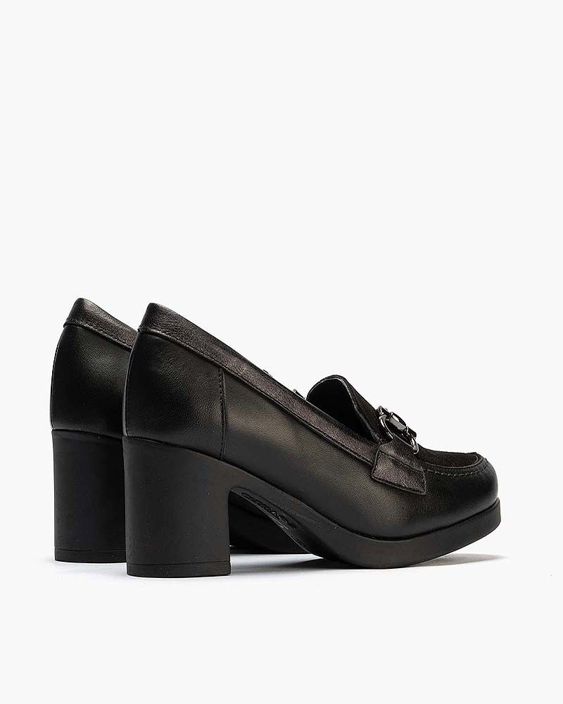 Mocasín Pitillos de mujer combinado Negro