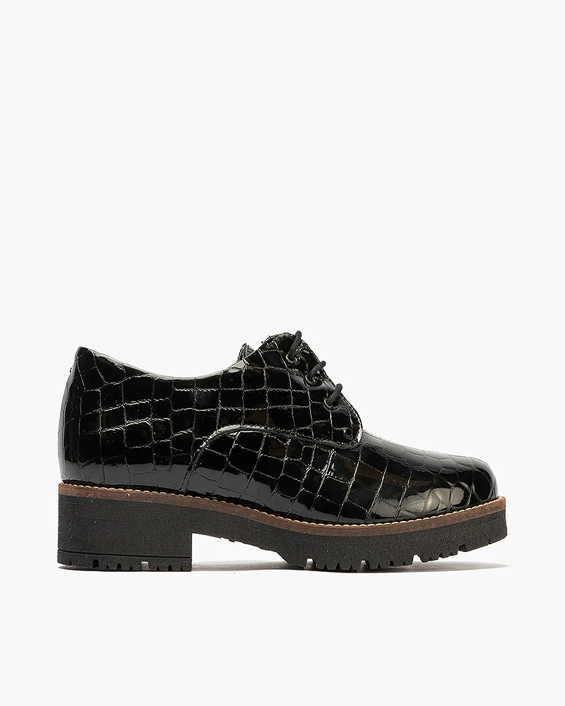 Blucher Pitillos de mujer en piel coco Negro