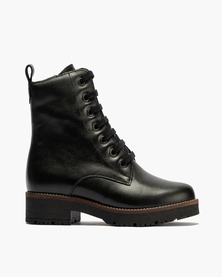 Bota militar Pitillos de mujer en piel napa Negro