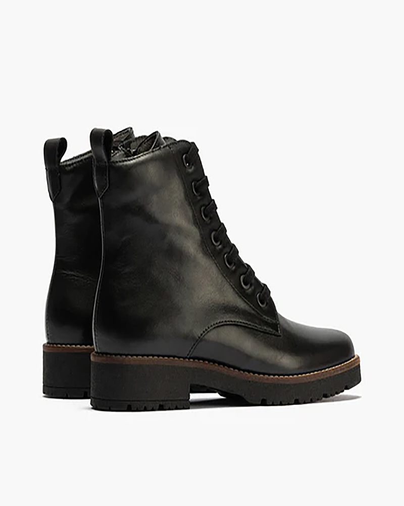 Bota militar Pitillos de mujer en piel napa Negro