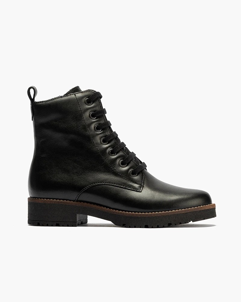 Bota militar Pitillos de mujer en piel napa Negro