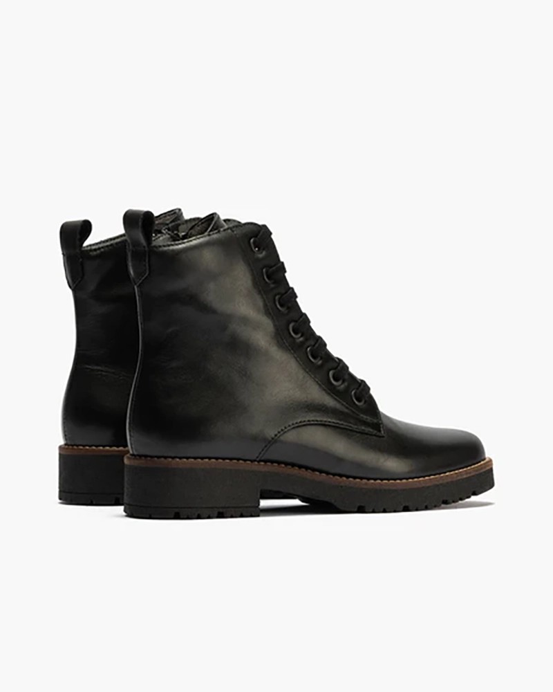 Bota militar Pitillos de mujer en piel napa Negro