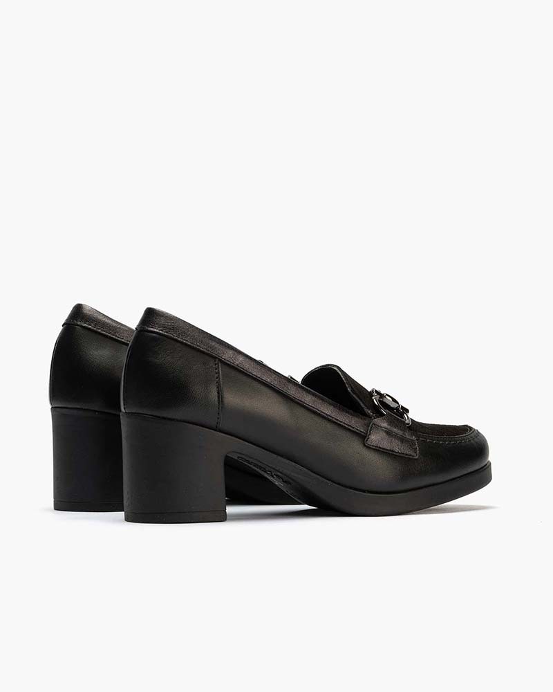 Mocasín Pitillos de mujer combinado Negro