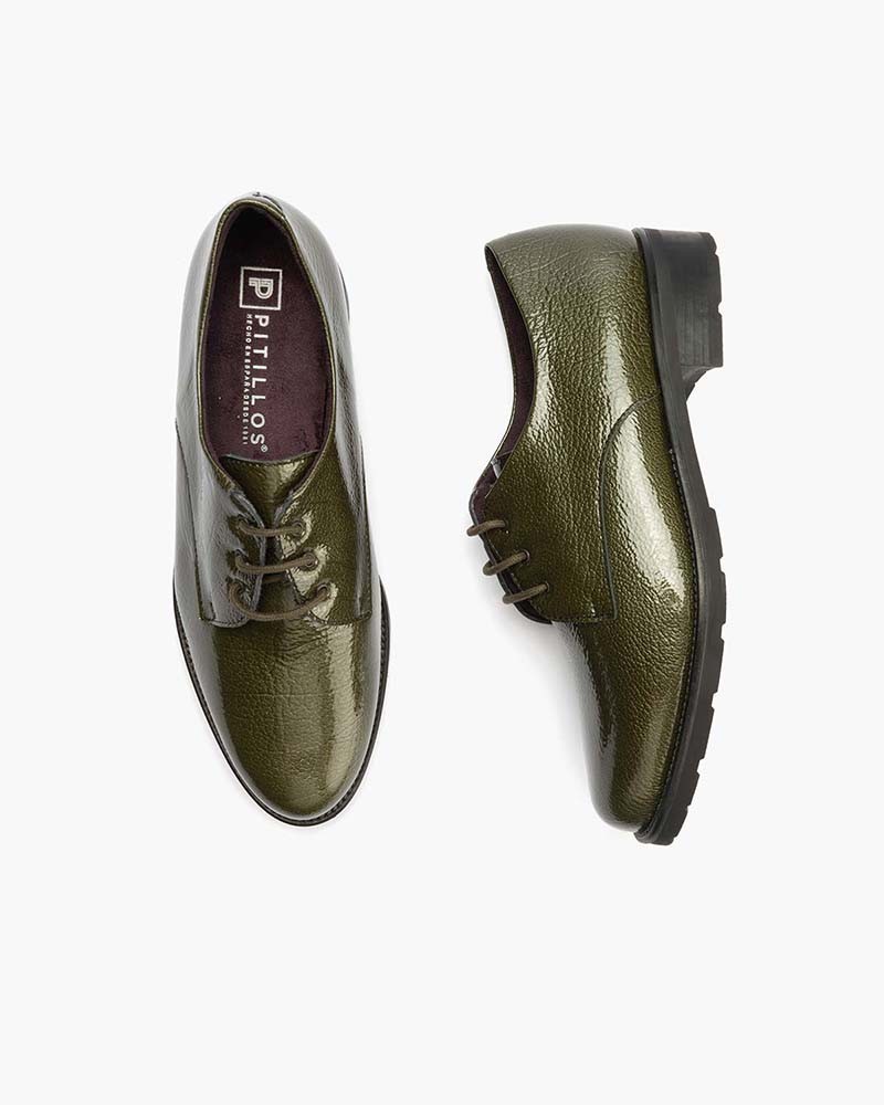 Blucher Pitillos de mujer en charol Verde