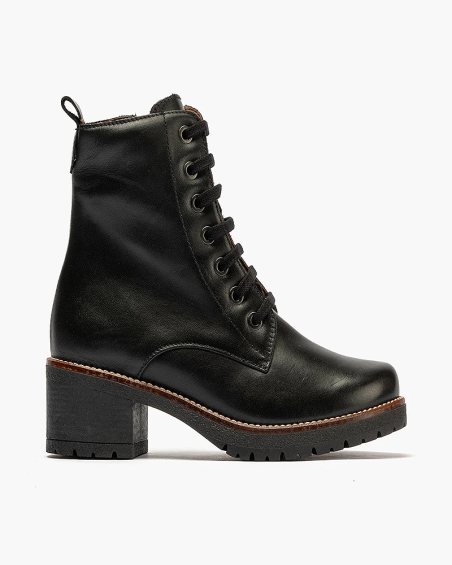 Bota Militar Pitillos de mujer en piel napa Negro