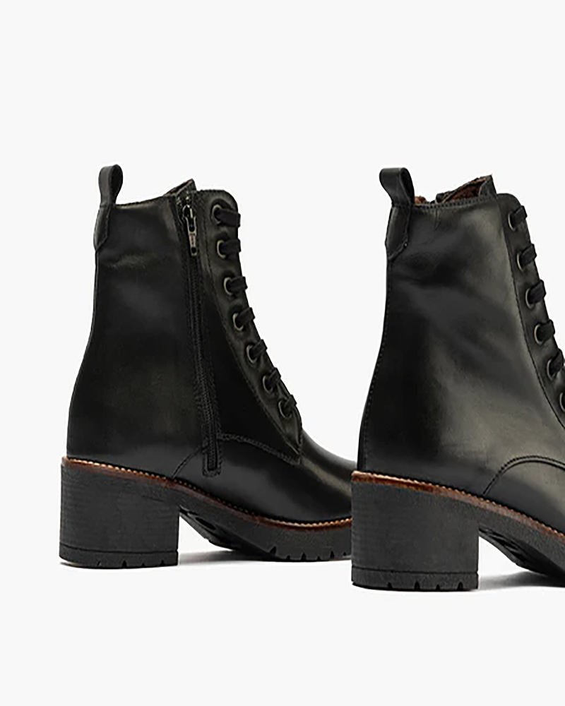 Bota Militar Pitillos de mujer en piel napa Negro