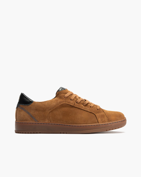 Basket Pitillos de hombre en piel serraje Cognac