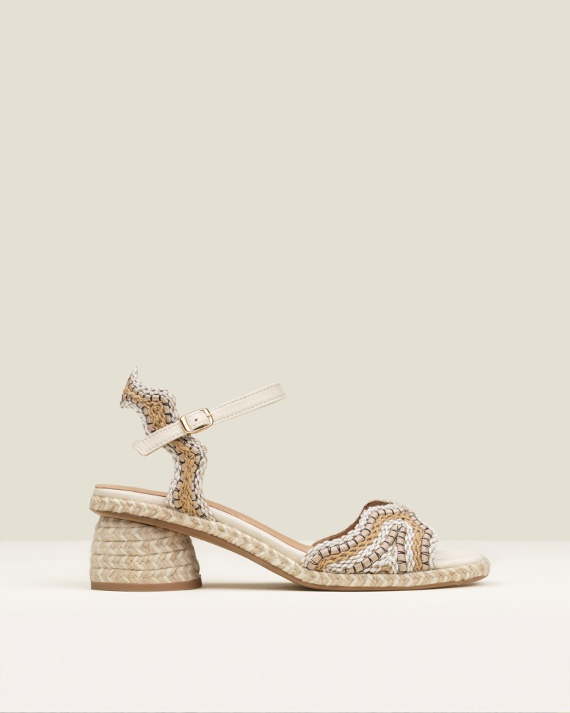 Sandalia Gaimo de mujer con tacón bajo multicolor Beige 1