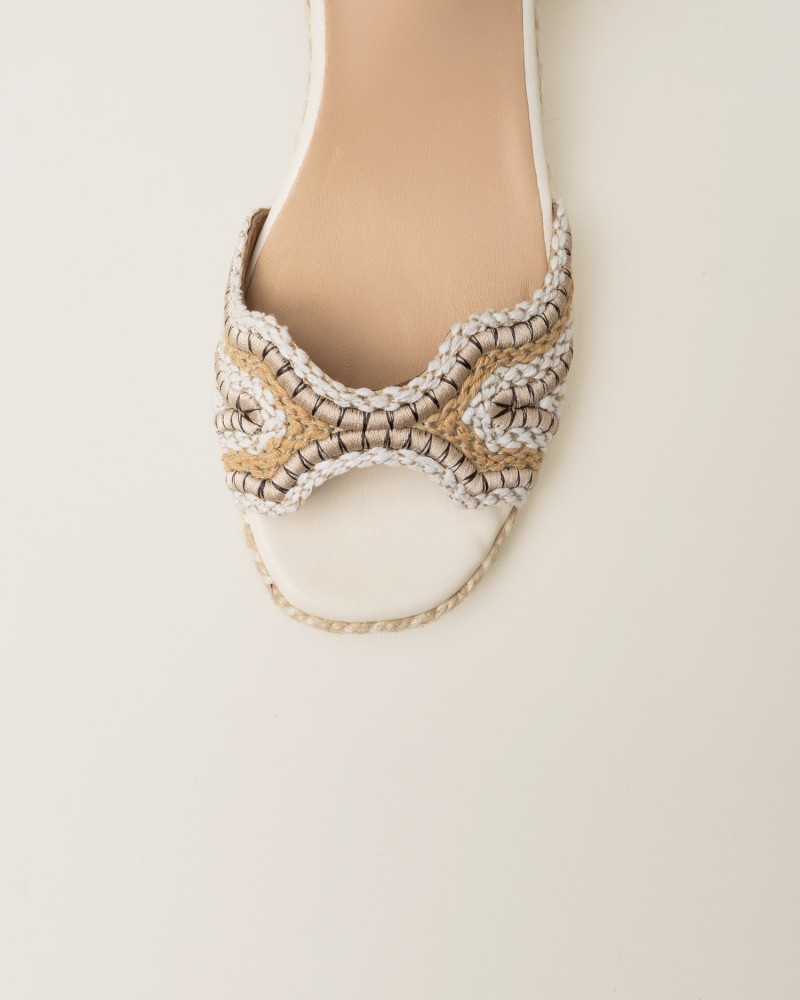 Sandalia Gaimo de mujer con tacón bajo multicolor Beige 2