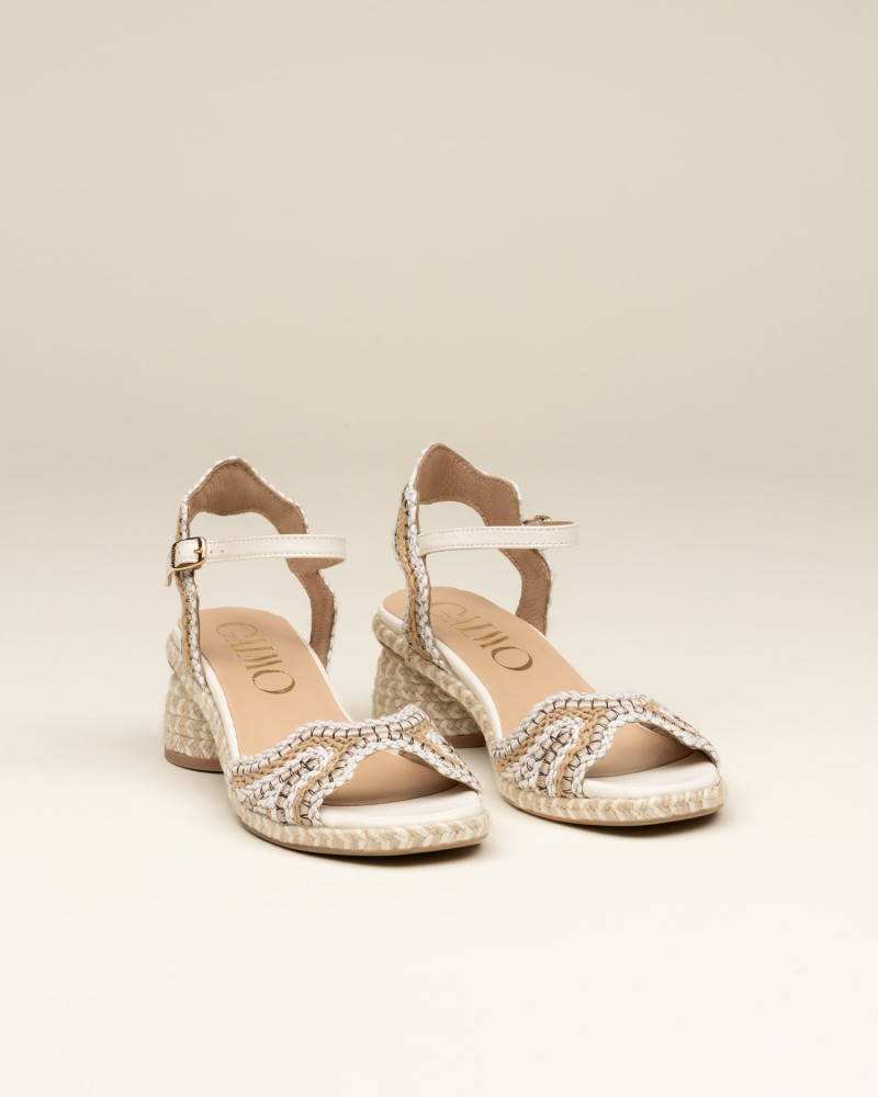 Sandalia Gaimo de mujer con tacón bajo multicolor Beige 3