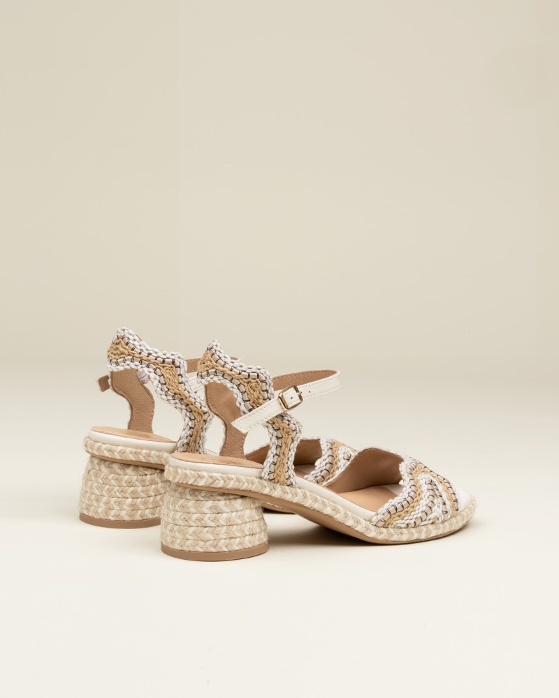 Sandalia Gaimo de mujer con tacón bajo multicolor Beige 4