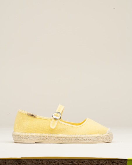 Mercedita Gaimo de mujer plana de algodón Amarillo 1