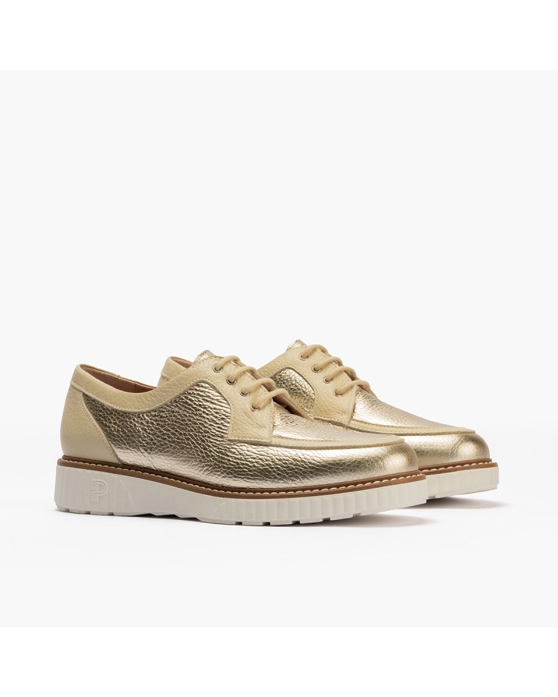 Blucher Boogie bajo Pitillos de mujer metalizado Oro 2
