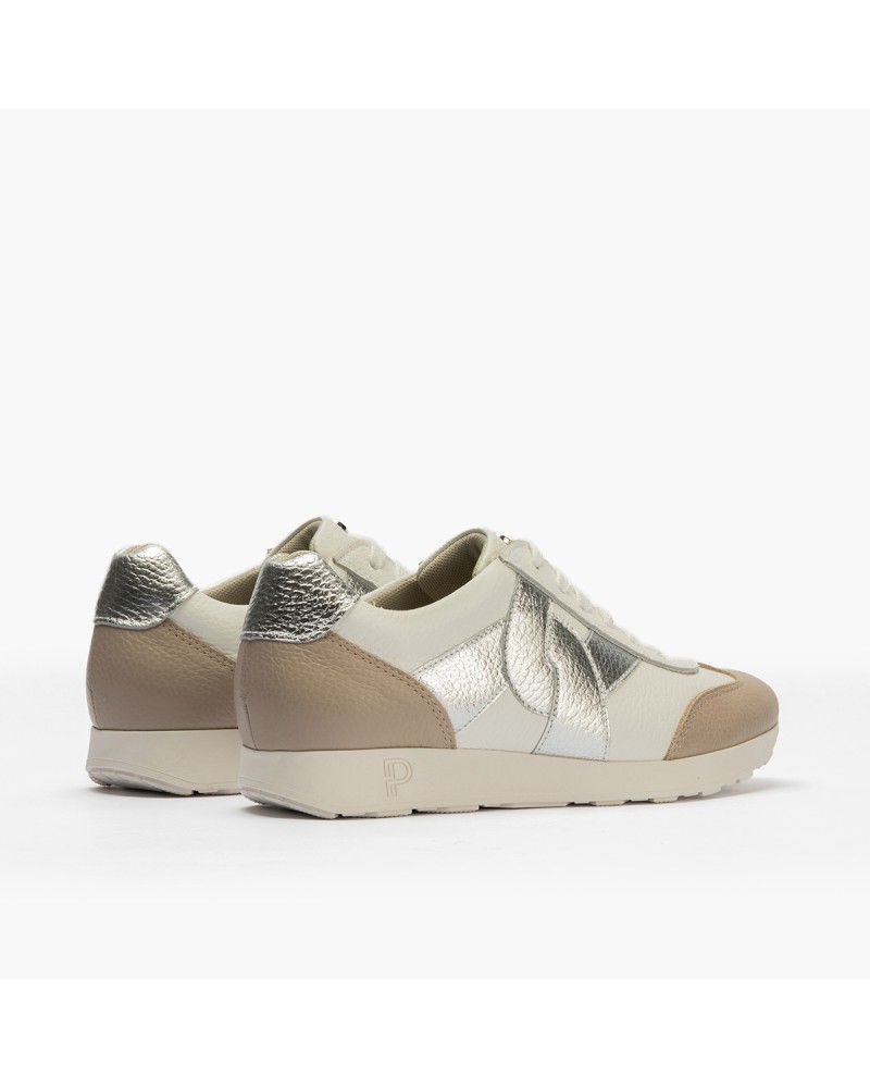 Deportivo bajo Pitillos de mujer combinado con cordón tradicional Blanco 2