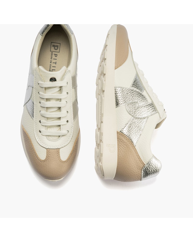 Deportivo bajo Pitillos de mujer combinado con cordón tradicional Blanco 5