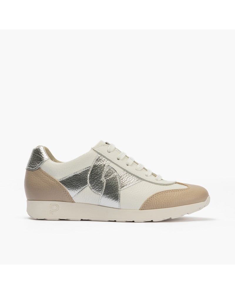 Deportivo bajo Pitillos de mujer combinado con cordón tradicional Blanco 1
