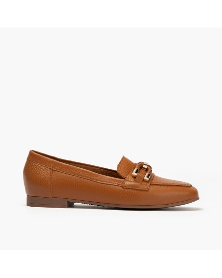 Mocasín plano Pitillos de mujer con cadena metálica Cuero 1
