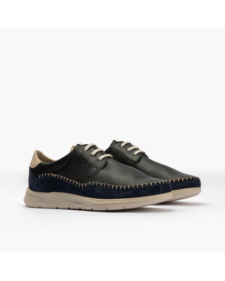 Blucher casual Pitillos de hombre con elásticos combinada Marino 2