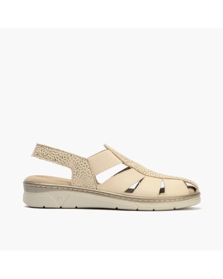 Sandalia confort Pitillos de mujer estilo cangrejera Crema 1