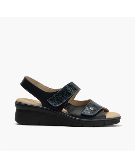 Sandalia confort plus Pitillos de mujer con doble velcro Marino 1