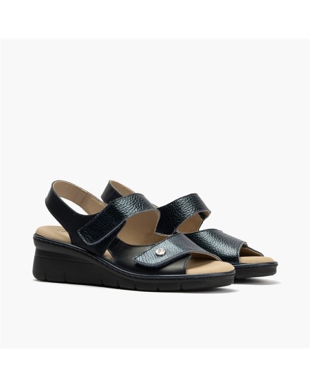 Sandalia confort plus Pitillos de mujer con doble velcro Marino 2