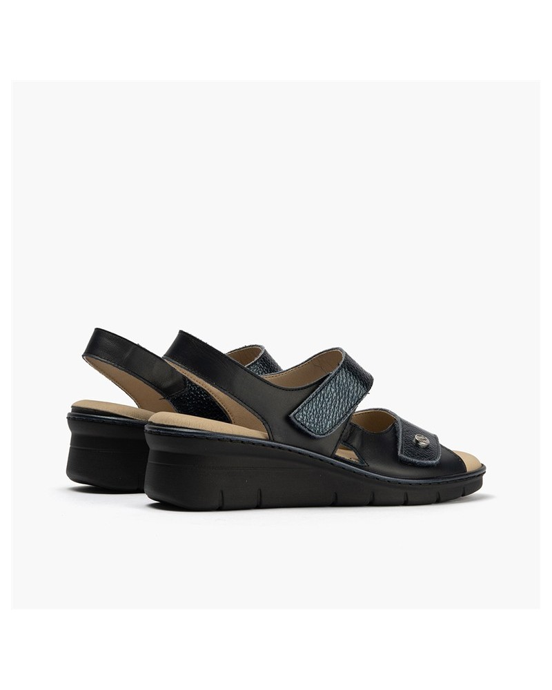 Sandalia confort plus Pitillos de mujer con doble velcro Marino 3