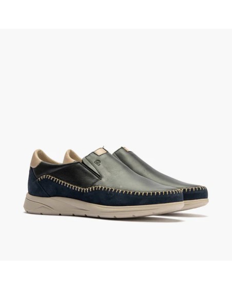 Manoletina casual Pitillos de hombre con elásticos combinada Marino 2