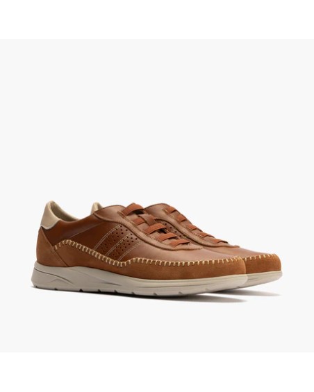 Deportivo casual Pitillos de hombre con elásticos combinada Cuero 2