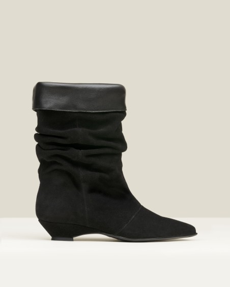 Bota serraje arrugada color negro 1