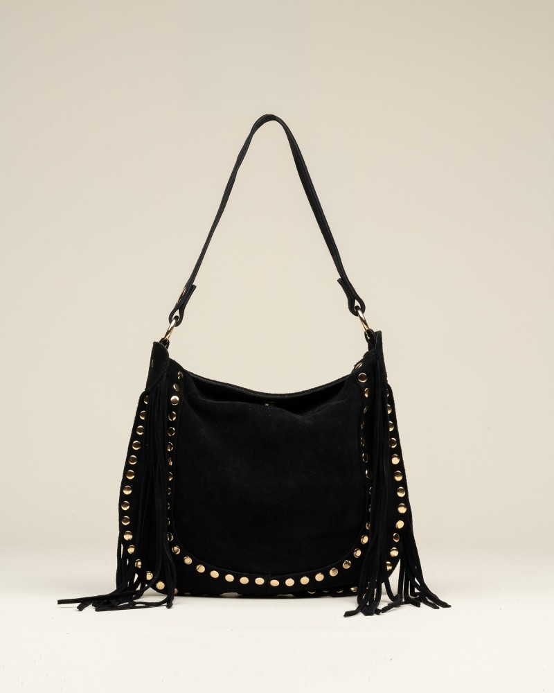 Bolso Ante Tachas Y Flecos 1