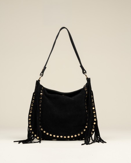 Bolso Ante Tachas Y Flecos 1