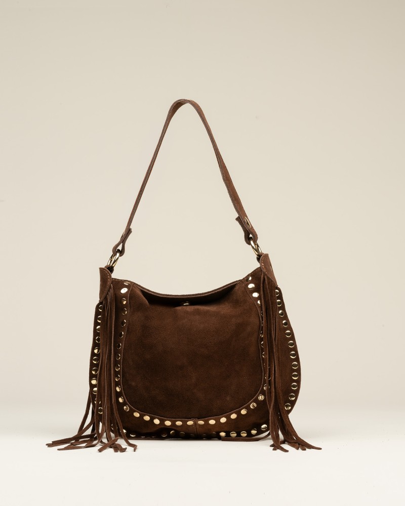 Bolso Ante Tachas Y Flecos 1