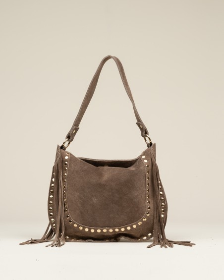 Bolso Ante Tachas Y Flecos 1