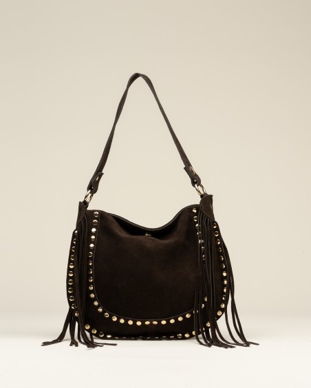 Bolso Ante Tachas Y Flecos 1