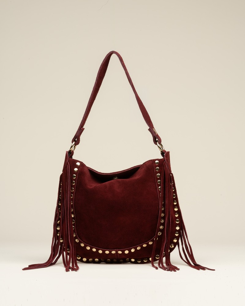 Bolso Ante Tachas Y Flecos 1