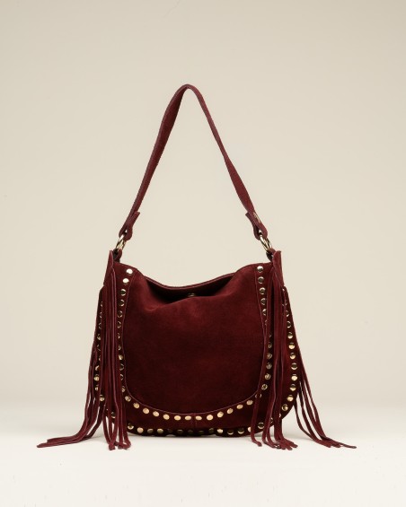 Bolso Ante Tachas Y Flecos 1
