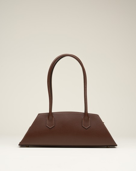 Bolso De Hombro Rígido Color Choco 1
