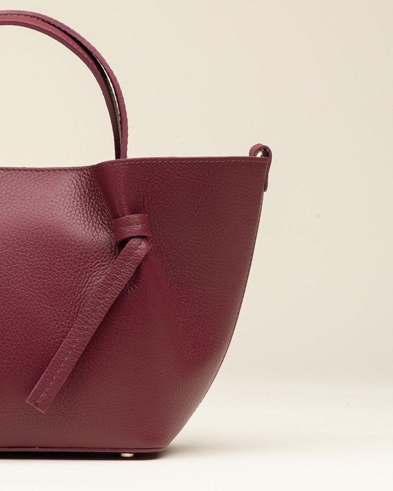 Bolso Piel Asas Berenjena 2