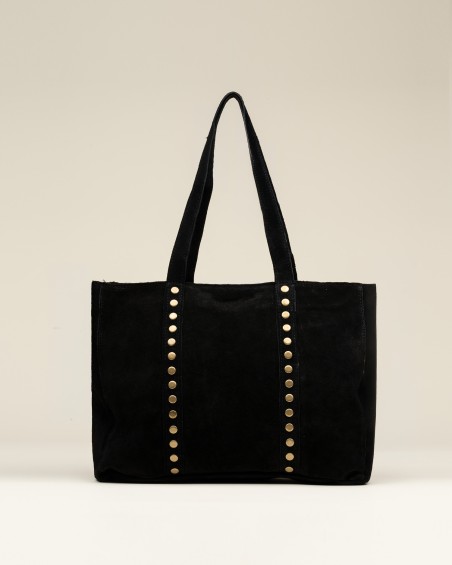 Bolso Ante Tachas Grande Negro 1