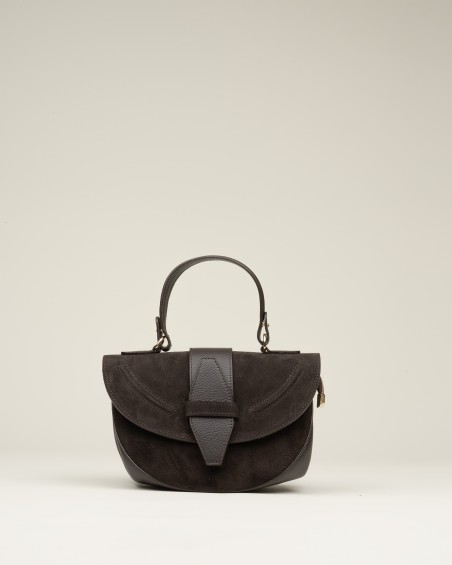 Bolso Combinado Ante Y Piel Choco 1