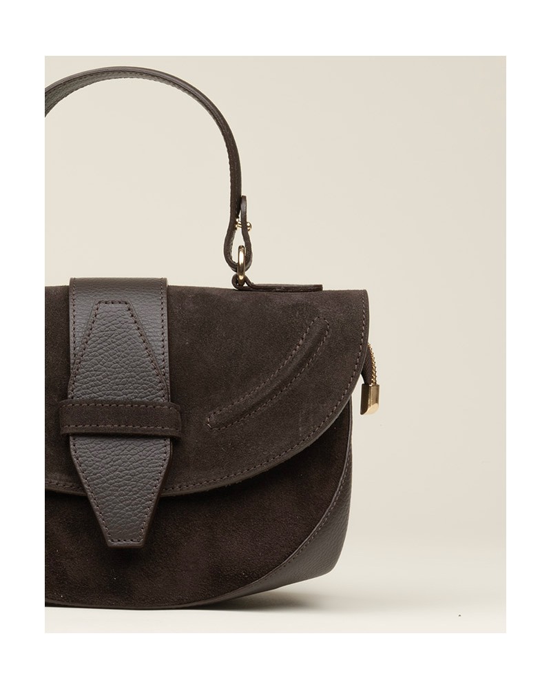 Bolso Combinado Ante Y Piel Choco 2