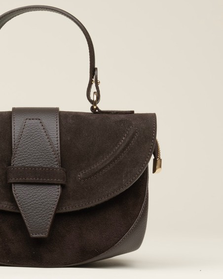 Bolso Combinado Ante Y Piel Choco 2