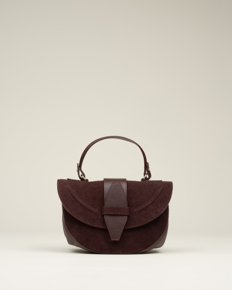 Bolso Combinado Ante Y Piel Burdeos 1