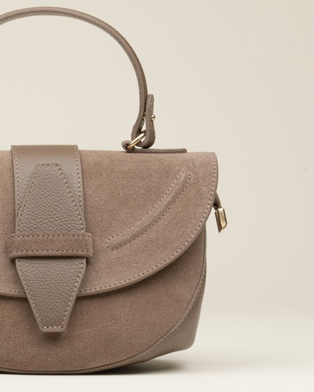 Bolso Combinado Ante Y Piel Topo 2
